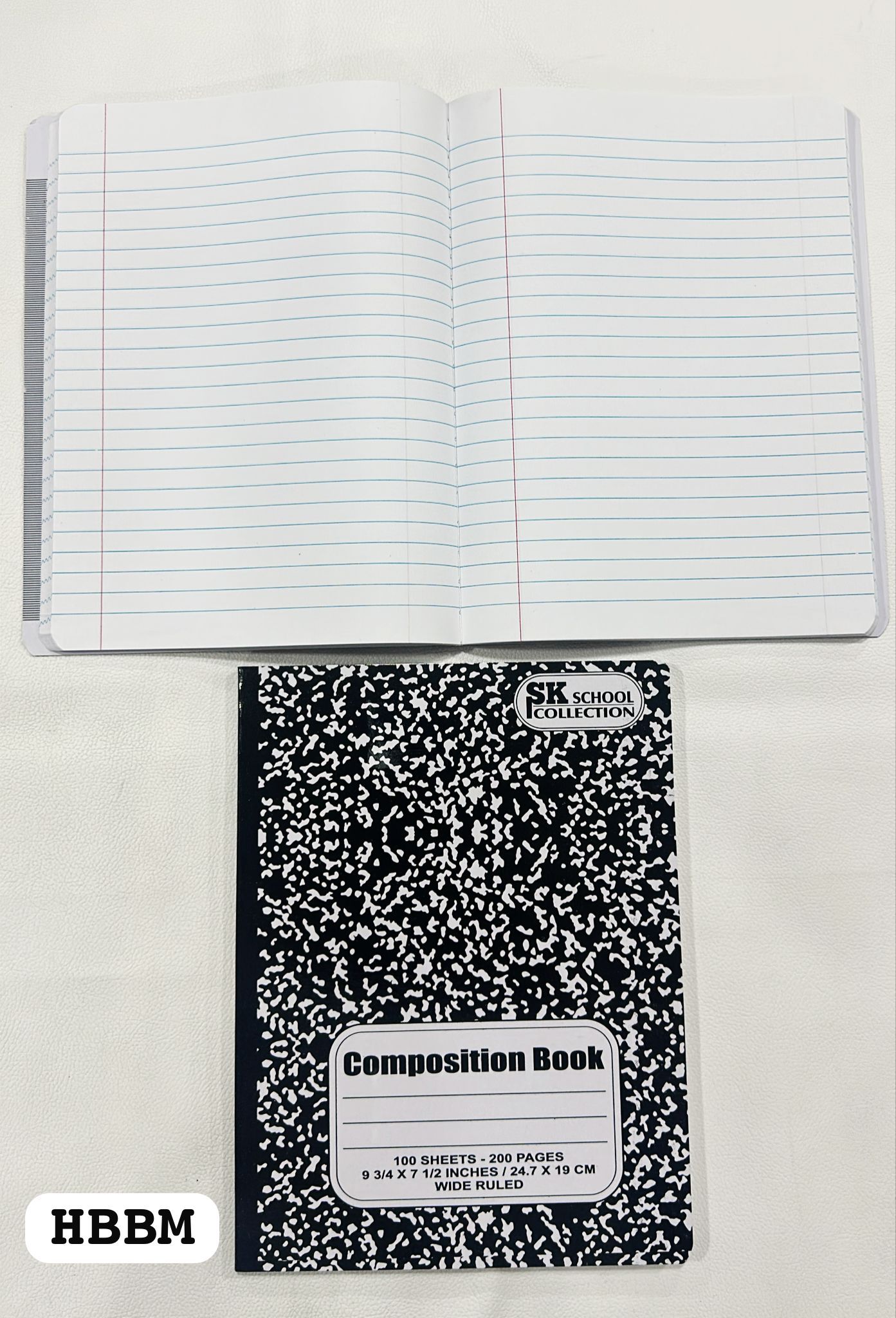 HBBM Classic Black Marble Composition Books – 6-Pack (200 Pages Each)