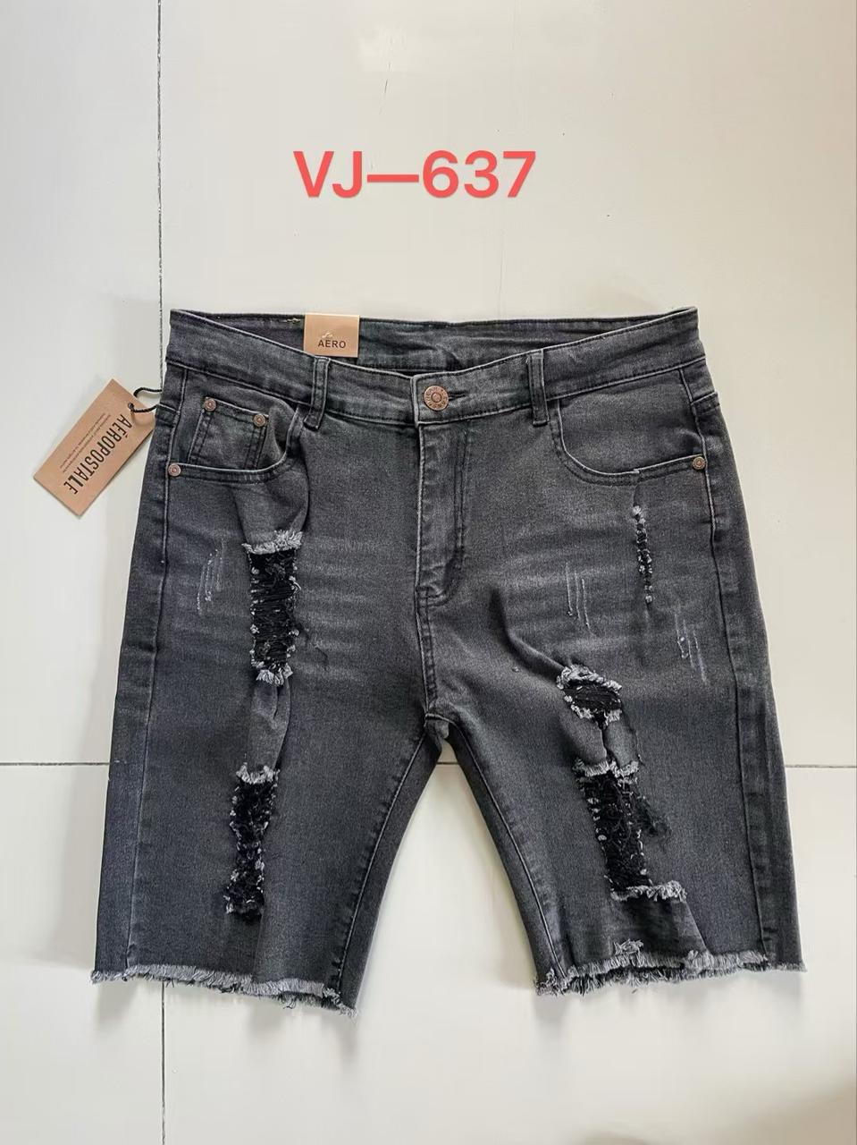 VJ-637# Black Ripped Denim Shorts – Aeropostale