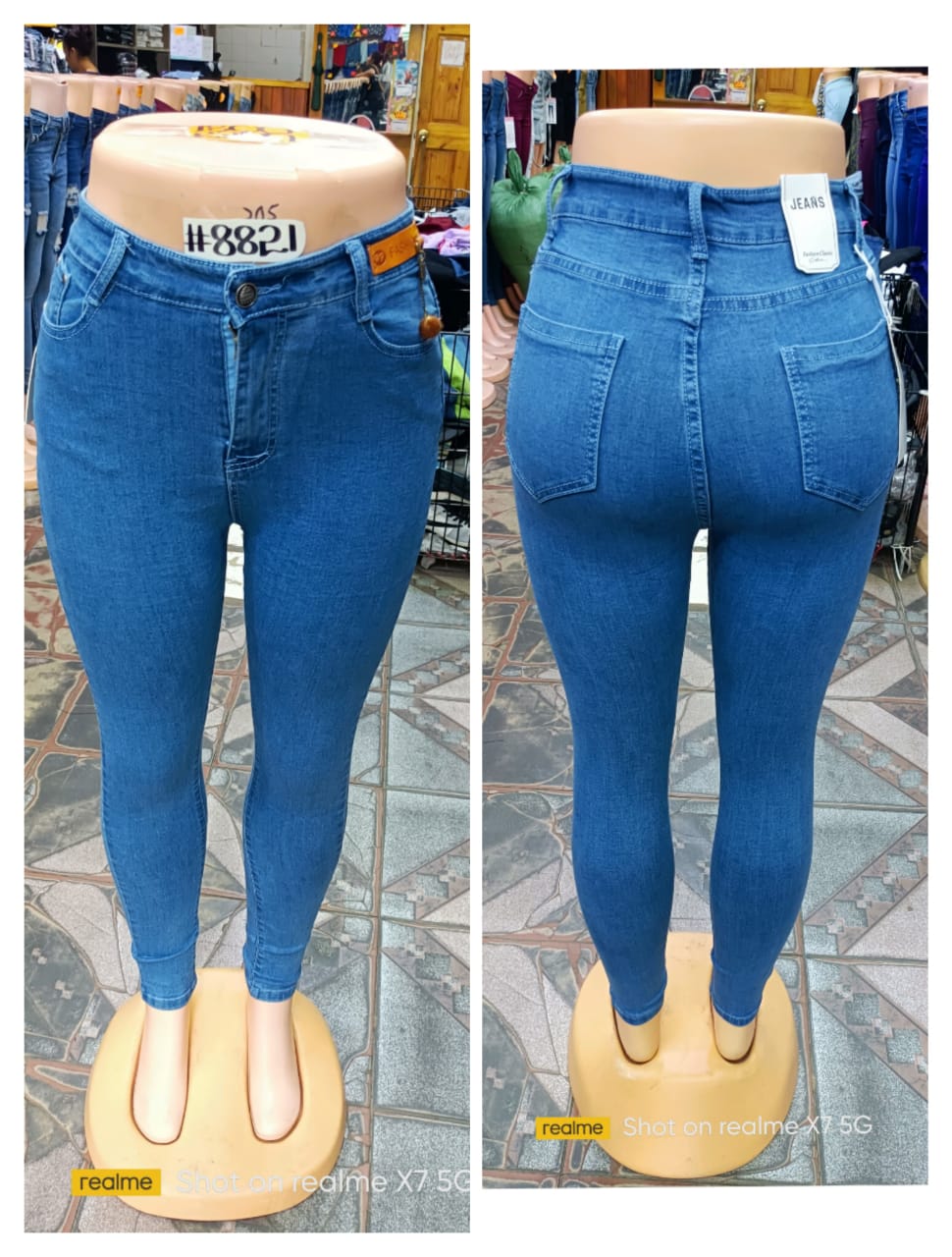Classic Blue High Waist Skinny Jeans for Women