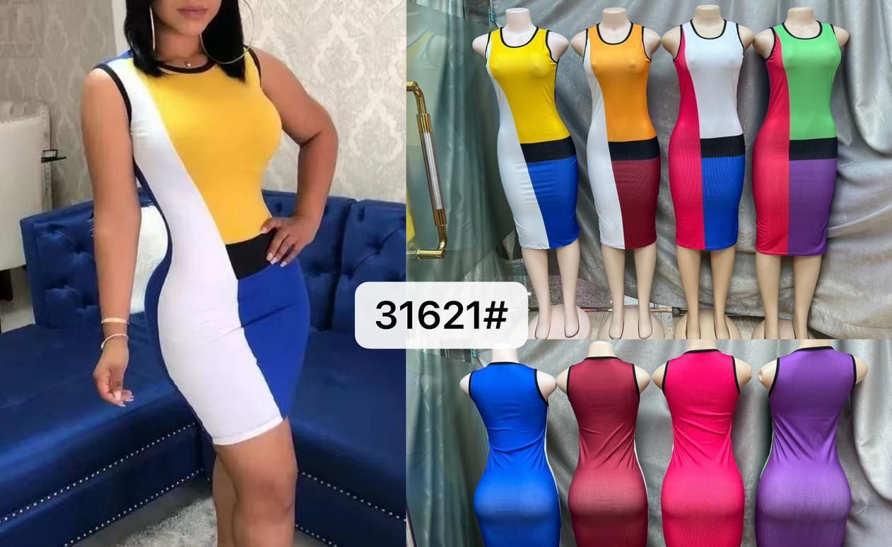 Colorblock Bodycon Midi Dress