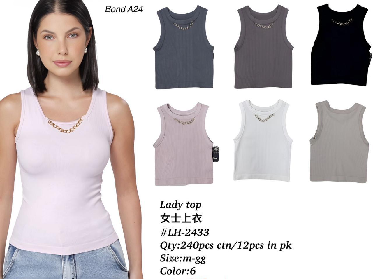 Chain Detail Ribbed Lady Tank Top