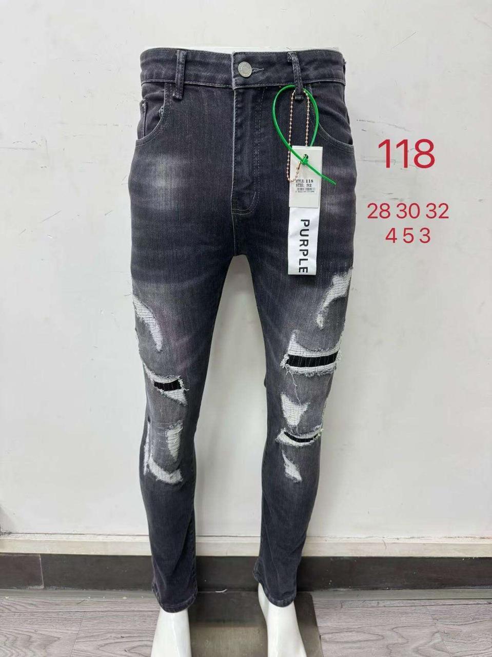 Men’s Distressed Slim Fit Grey Jeans