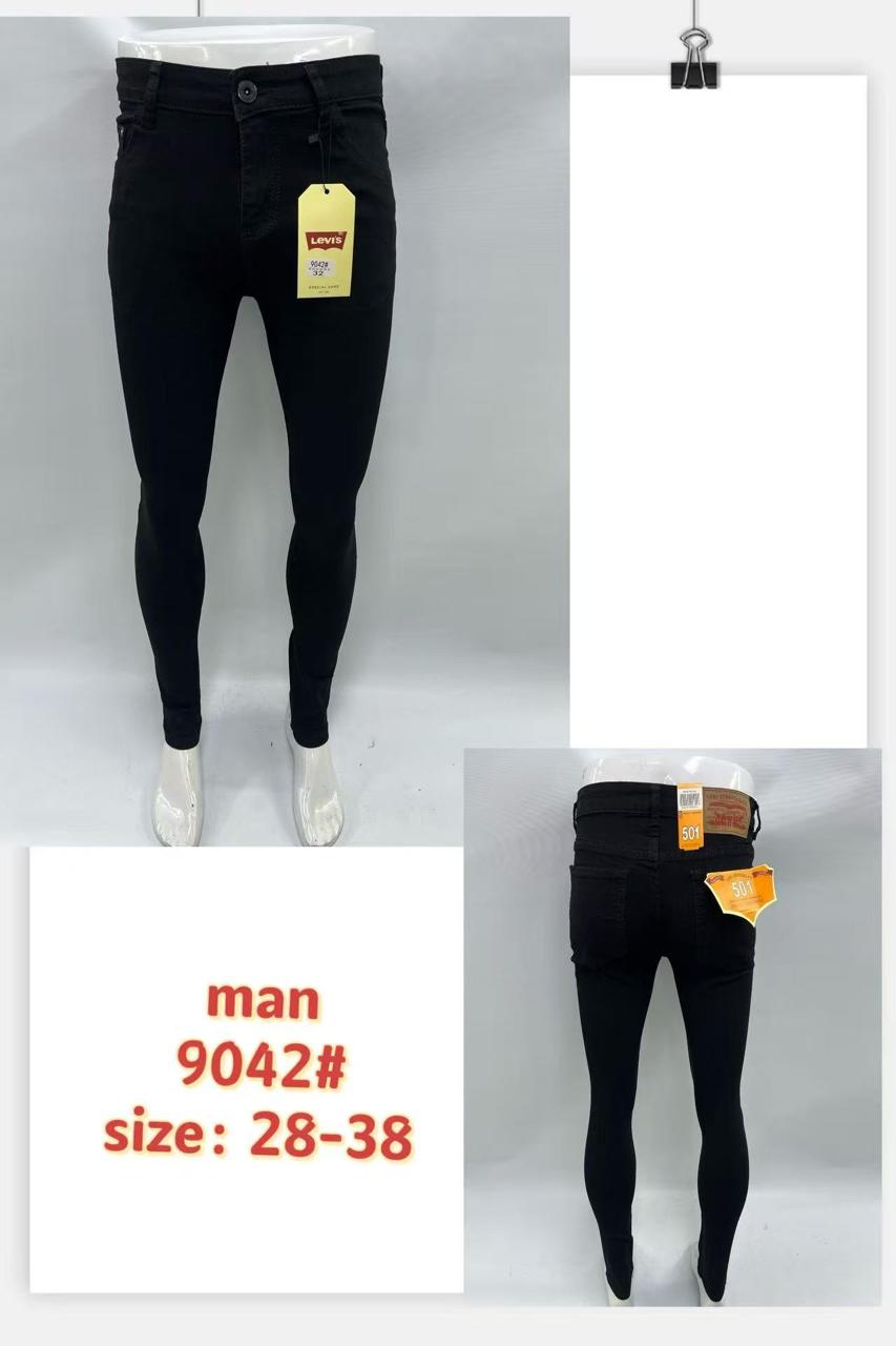 Men’s Classic Black Skinny Jeans – Style 9042