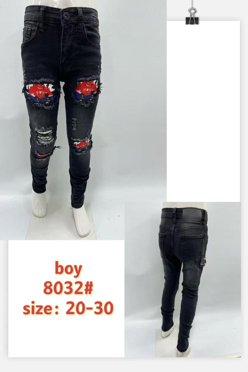Boys’ Spider-Man Ripped Black Skinny Jeans – Style 8032#