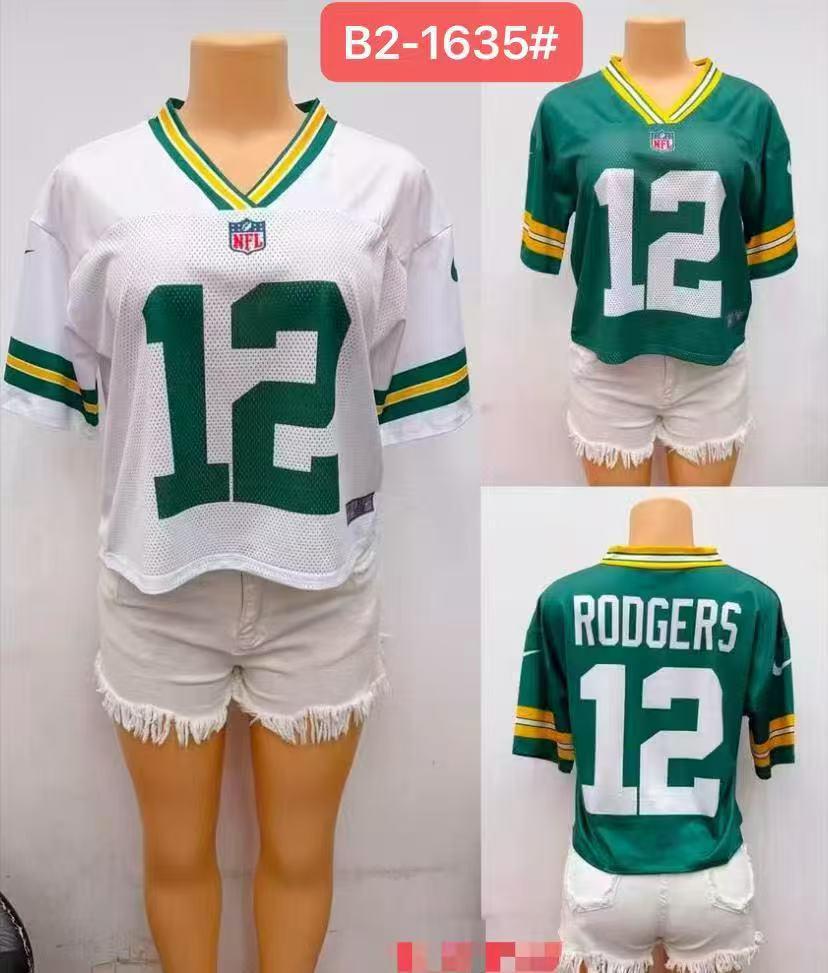 Women’s NFL #12 Rodgers Mesh Jersey Top