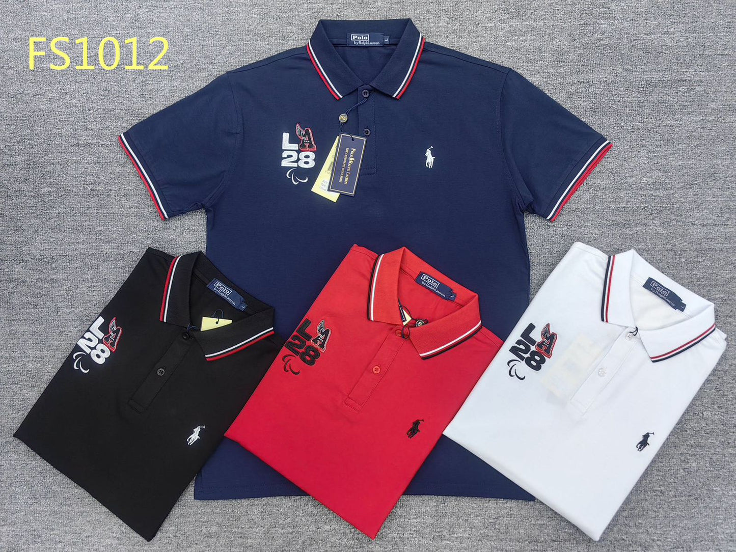 Men’s Embroidered Polo Shirt with Contrast Collar – FS1012