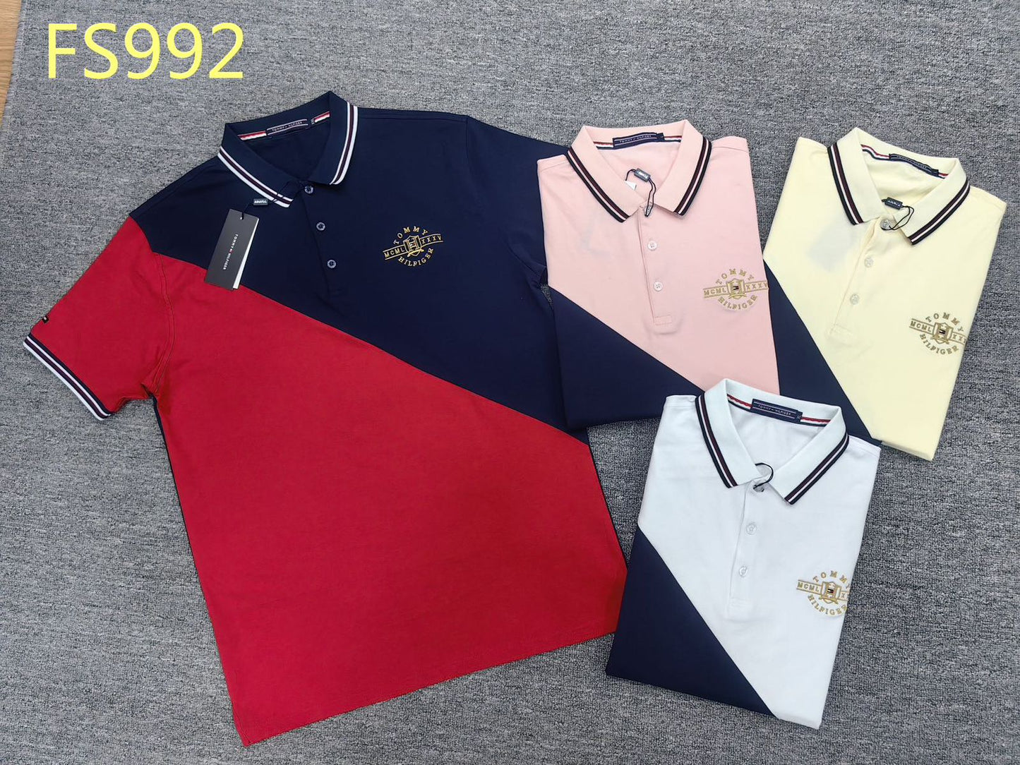 Men’s Colorblock Contrast Polo Shirt – FS992