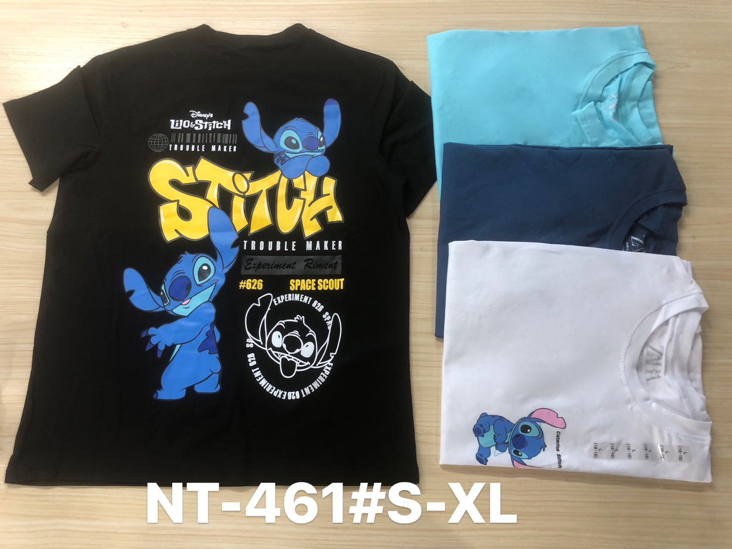 Unisex Stitch "Trouble Maker" Graphic T-Shirts (NT-461#)