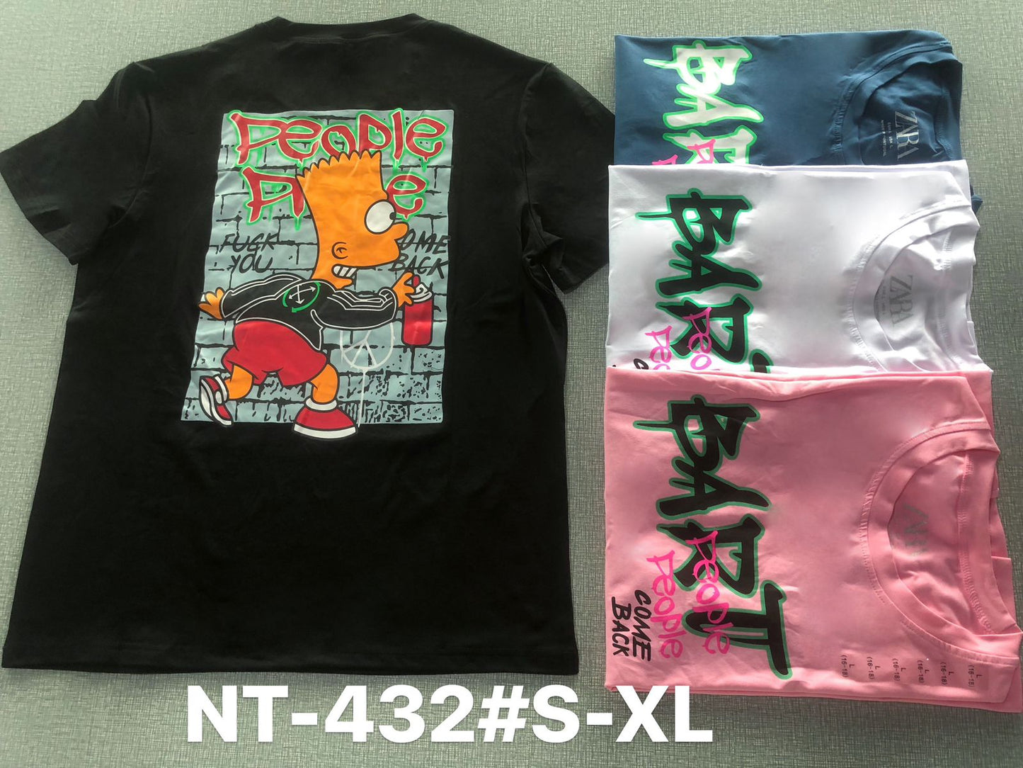 Unisex Bart Simpson Graffiti Streetwear T-Shirt – NT-432
