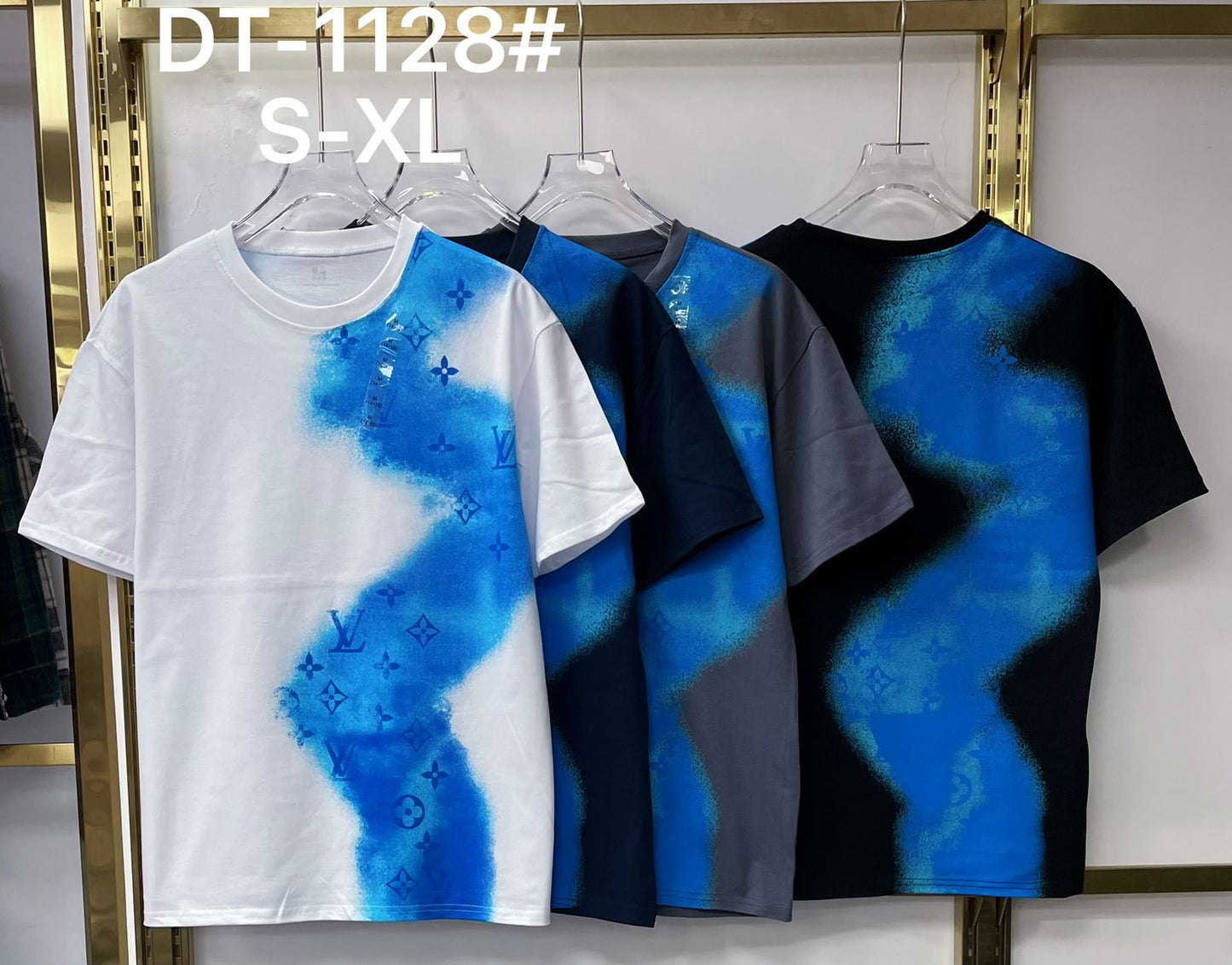 Unisex Luxury-Inspired Blue Gradient Graphic T-Shirt – DT-1128