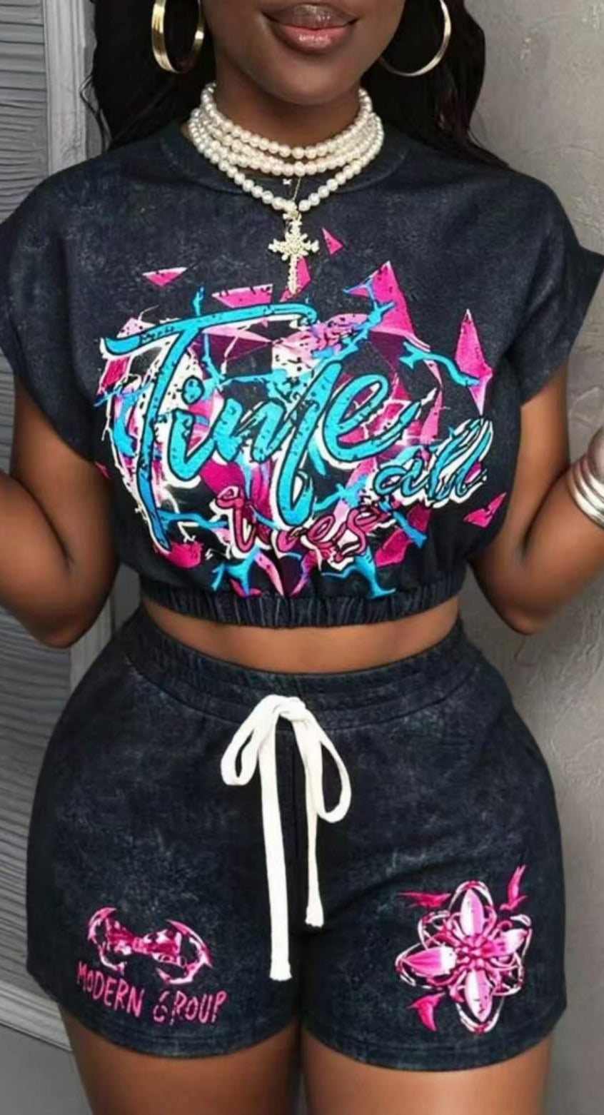 Tribe Vibes Crop Top & Shorts Set