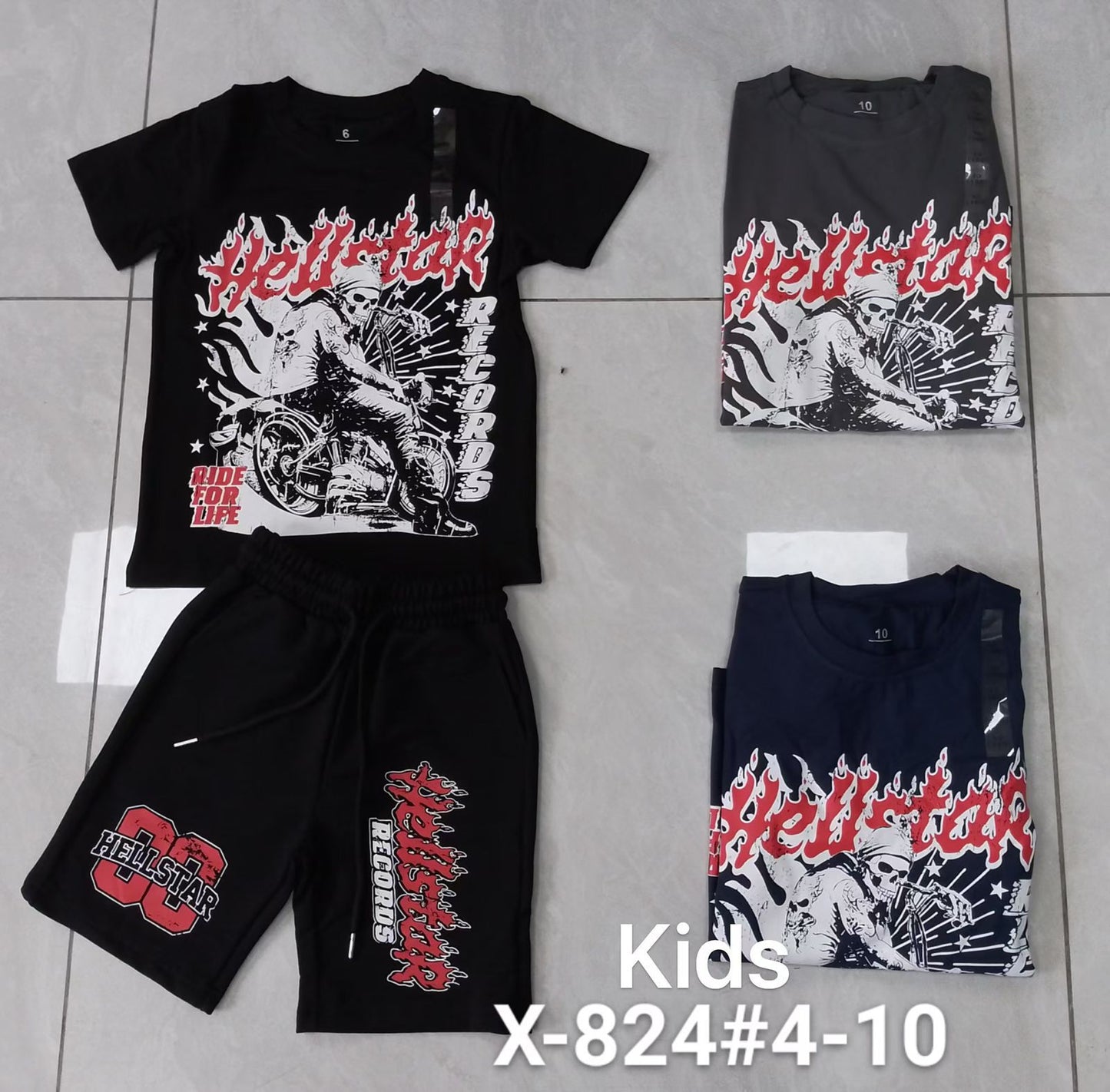 Kids Graphic T-Shirt & Shorts Set X-824
