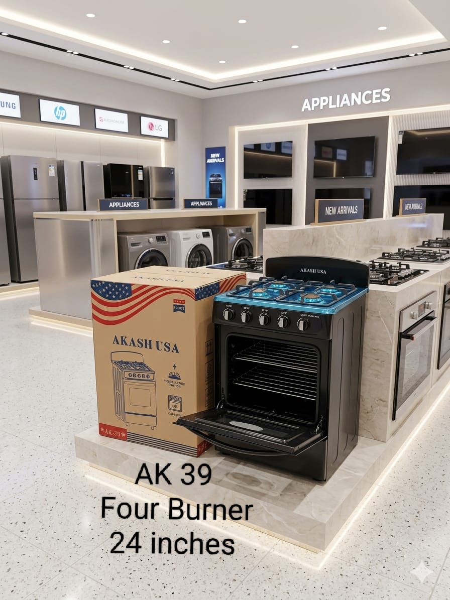 Akash USA AK39 4 Burner Gas Stove (24 Inches) with Oven