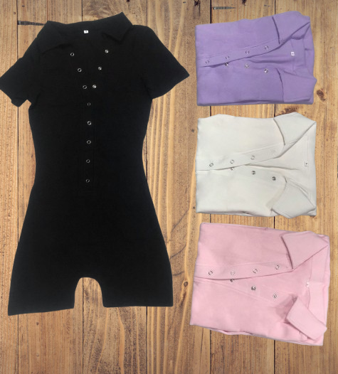 Chic Collared Button Romper – SST1