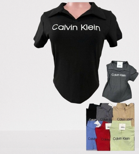 Calvin Klein Ladies Polo Collar Top β #NY-516-G53
