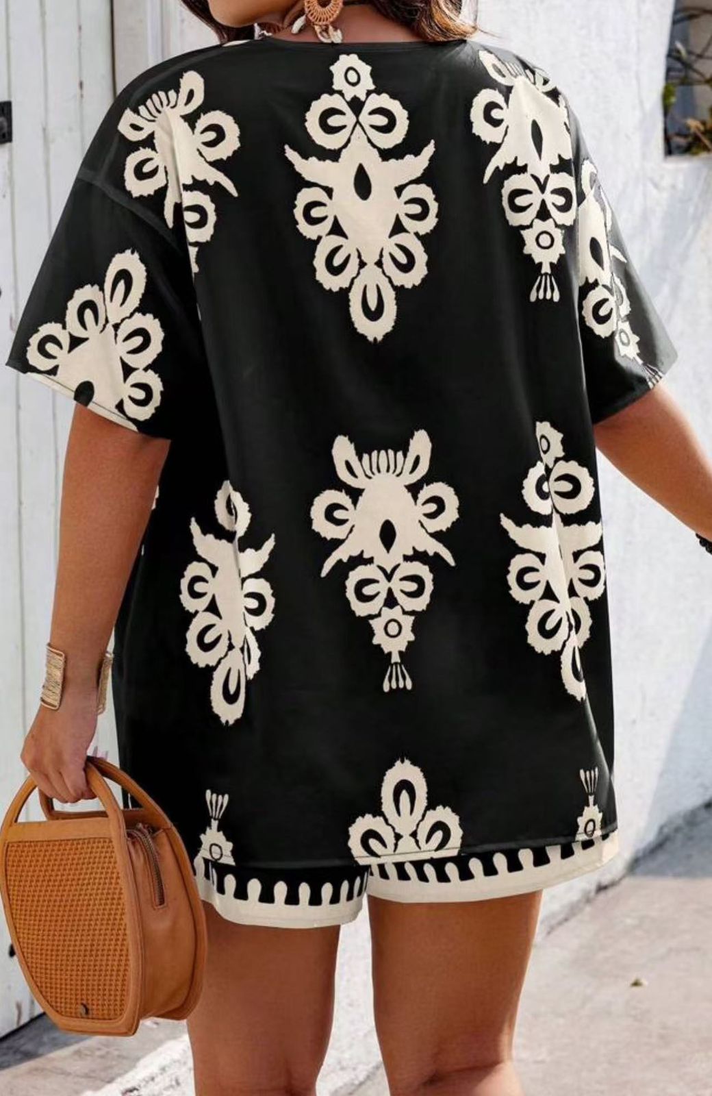 Bohemian Print Kimono & Shorts Co-ord Set