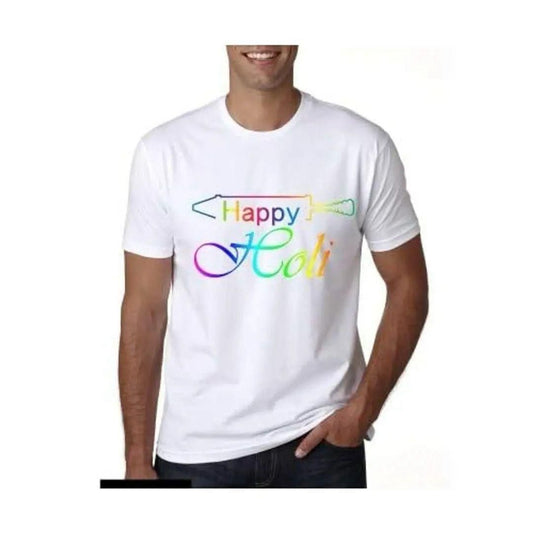 Happy Holi Rainbow Print T-Shirt