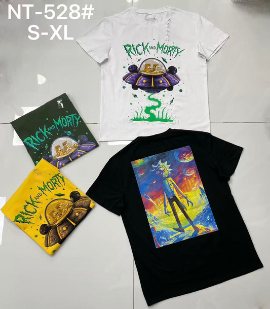 Rick and Morty Anime Printed Cotton T Shirt