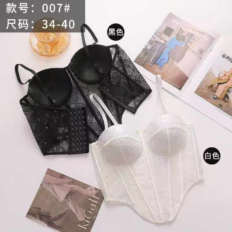 Elegant Lace Corset Lingerie Top – Black & White | Sizes 34-40