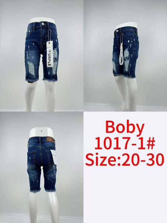 Boys’ Blue Distressed Denim Shorts – Style 1017-1#