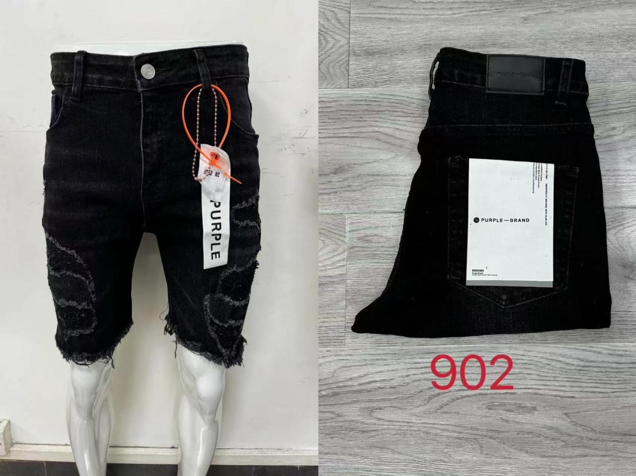 Men’s Black Distressed Denim Shorts