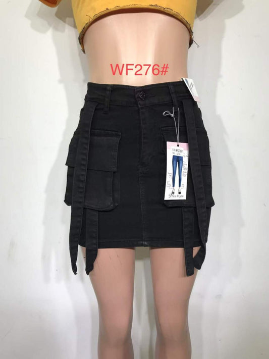 Black Utility Mini Skirt