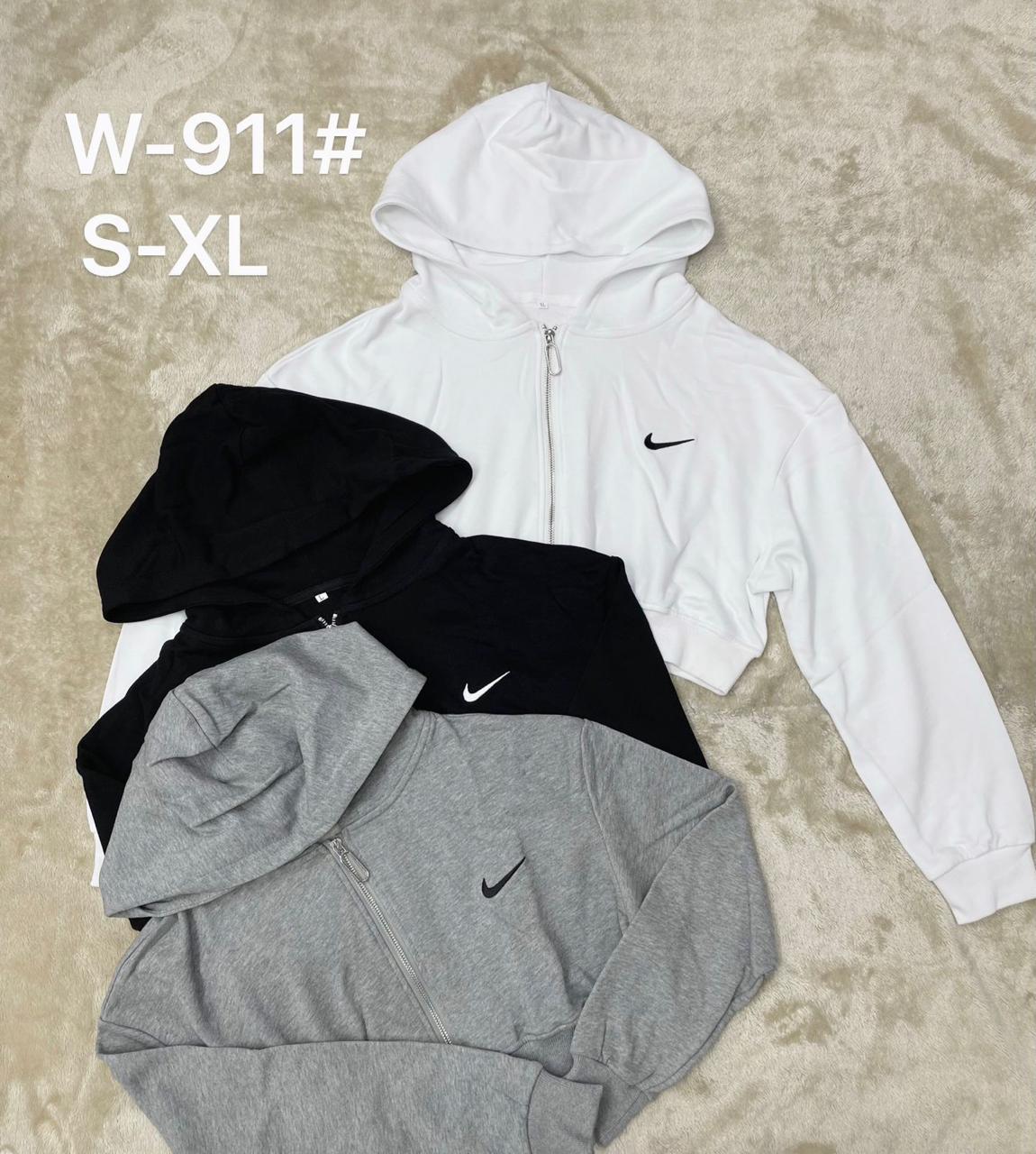 Women’s Full-Zip Cropped Hoodie – Minimal Sporty Sweatshirt | Style W-911#