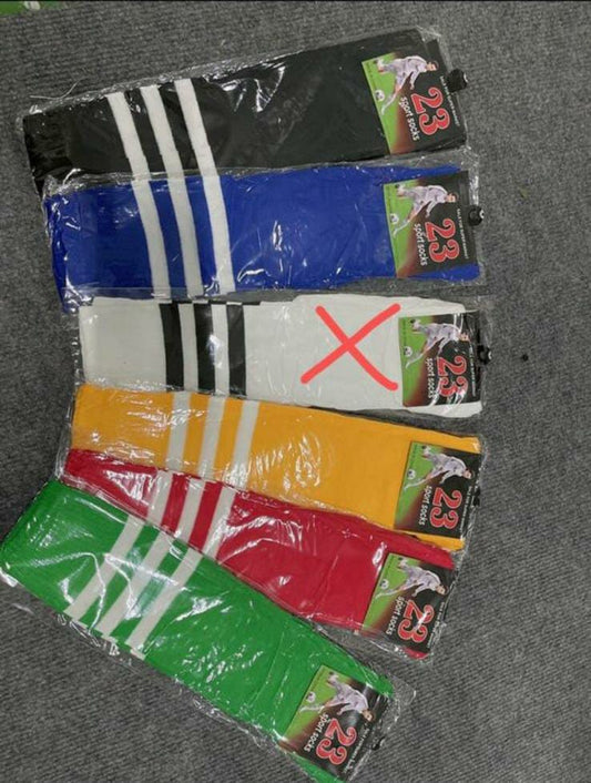 Unisex Long Sports Socks – Striped Football/Cricket Style | 23 Series
