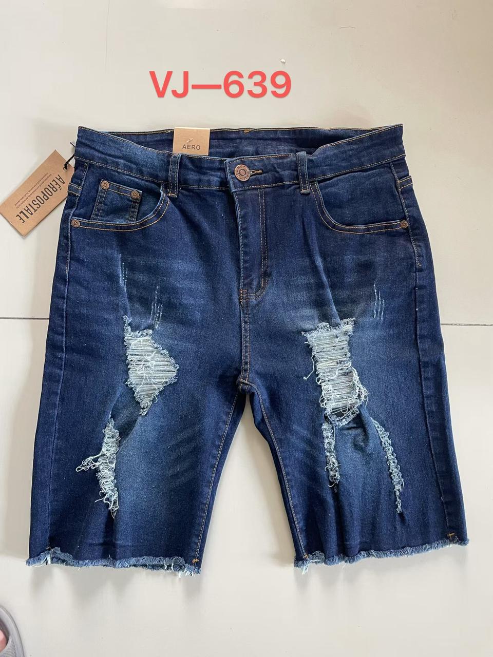VJ-639# Blue Ripped Denim Shorts – Aeropostale