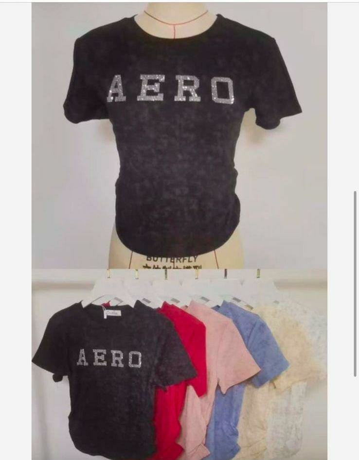 AERO Sequin-Print Fitted Tee – Casual Women’s Top