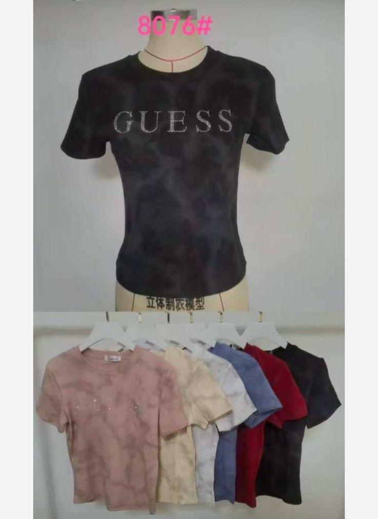 GUESS Sequin-Print Fitted Tee – Trendy Women’s T-Shirt