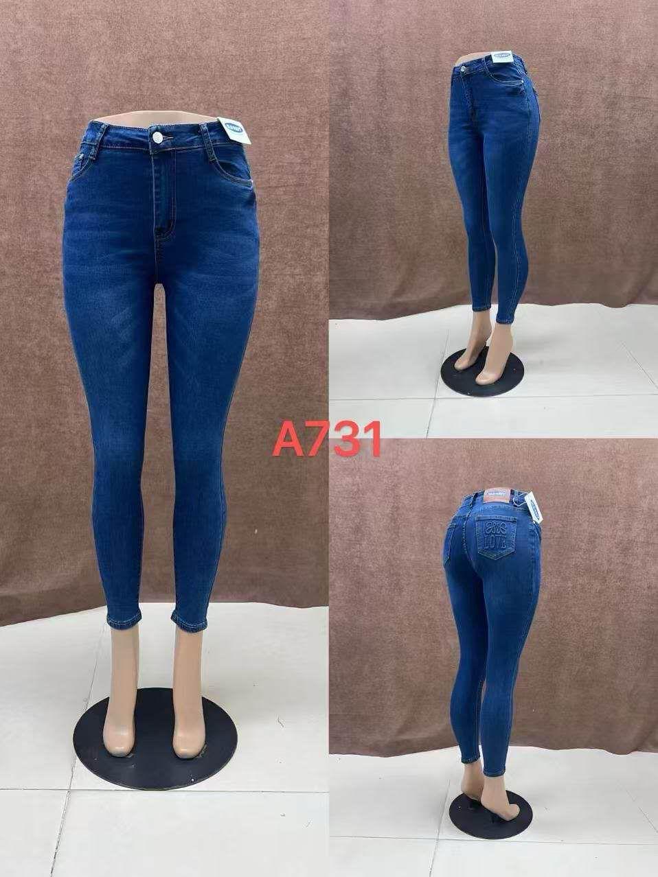 High-Waisted Skinny Fit Denim Jeans - A731
