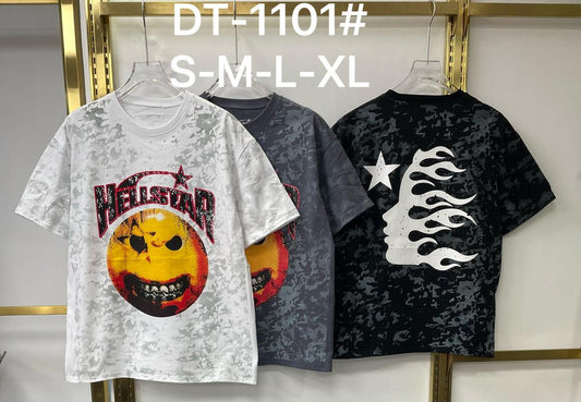DT-1101 Hellstar Flame Graphic Tees – Street Style Edition