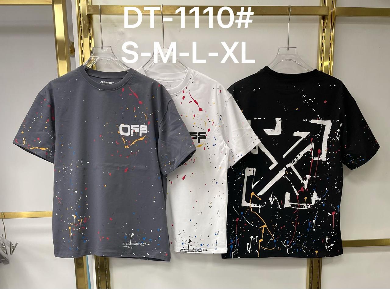 🎨 DT-1110 Off-White Inspired Paint Splash Tees – Trendy Streetwear Edition