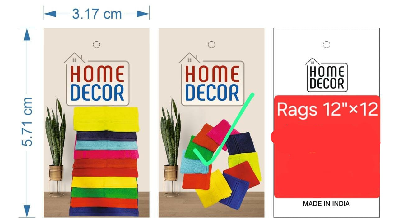 Home Decor Multicolor Cleaning Rags – 12" x 12"