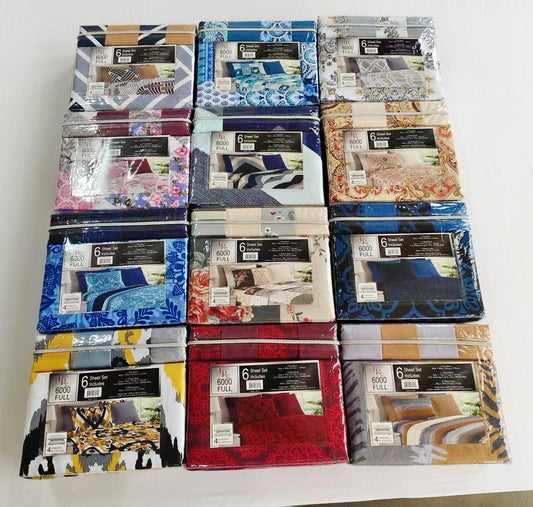 Queen Size 6-Piece Bed Sheet Set – Assorted Prints