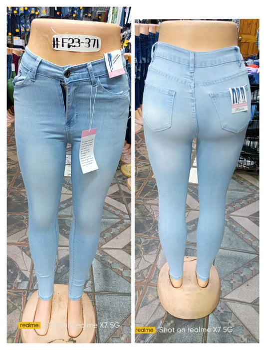 Light Blue High Waist Skinny Jeans for Women