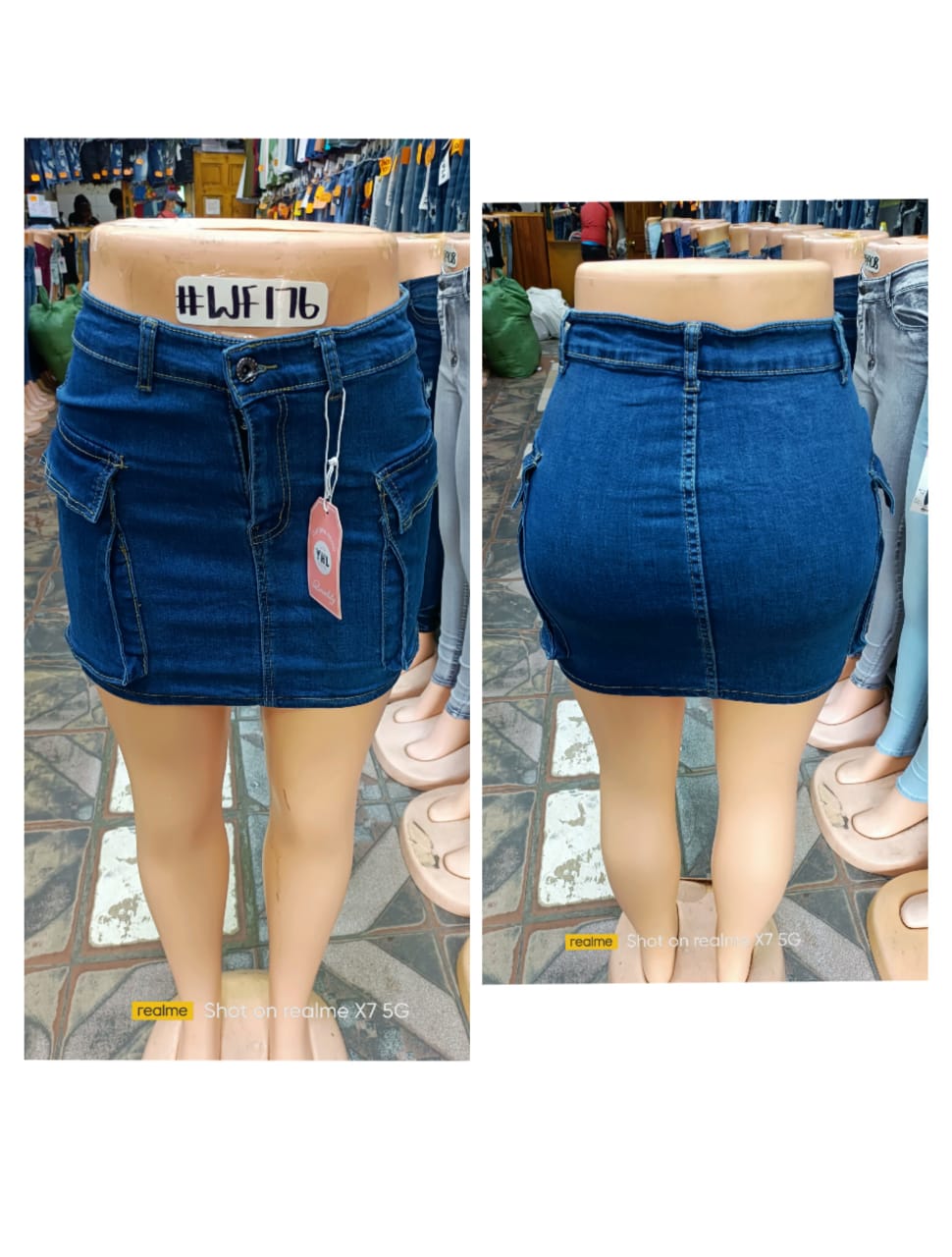 Trendy High-Waist Blue Denim Mini Skirt for Women