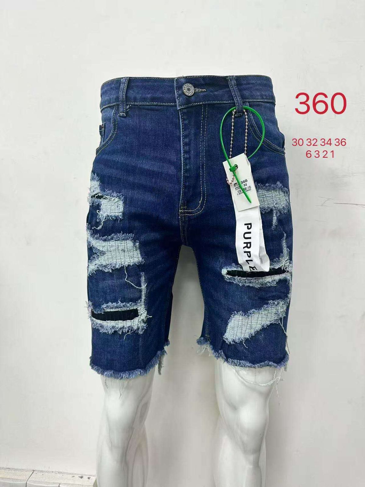 Men’s Ripped Blue Denim Shorts