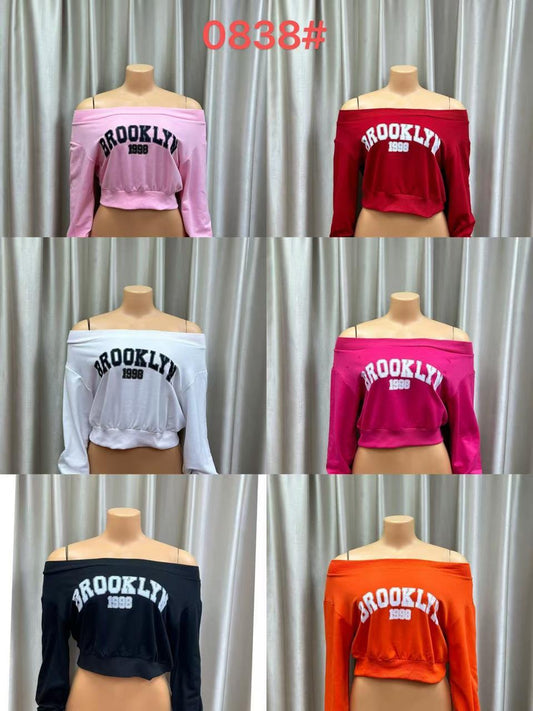 Brooklyn 1998 Off-Shoulder Crop Top (0838#)