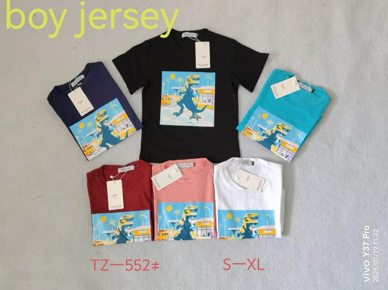 Boys’ Dino Print Jersey T-Shirts – Fun Colors | S to XL