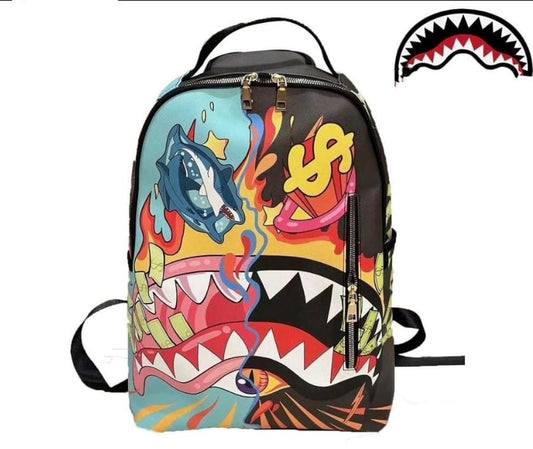 Sprayground Shark Frenzy Multi-Color Backpack