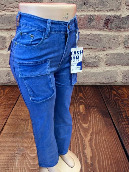 Utility Pocket Denim Cargo Jeans – High Waist Street Style