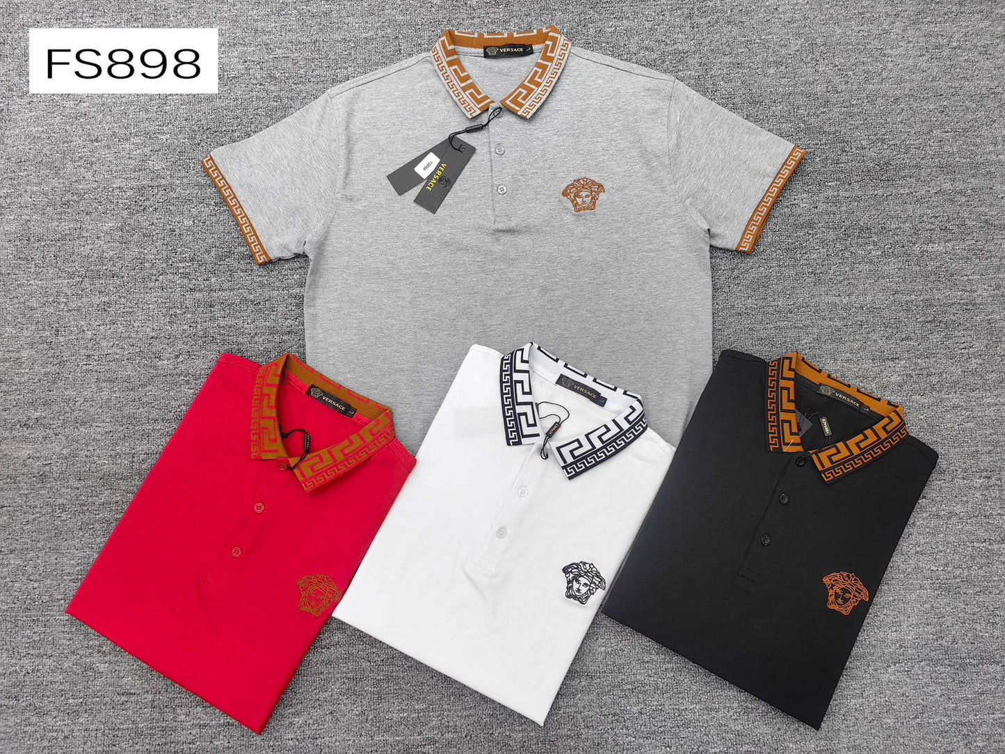 Men’s Designer-Inspired Polo Shirt with Contrast Collar – FS898
