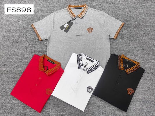 Men’s Designer-Inspired Polo Shirt with Contrast Collar – FS898