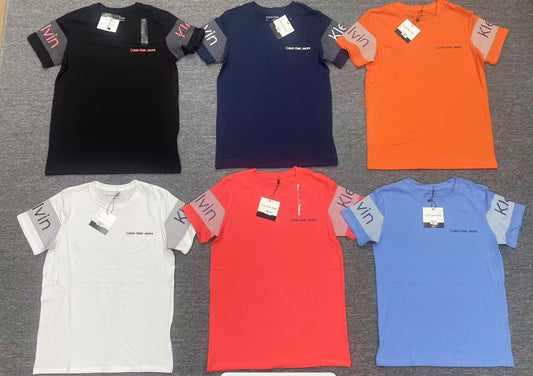 Men’s Contrast Sleeve Round-Neck T-Shirt – Multi Colors