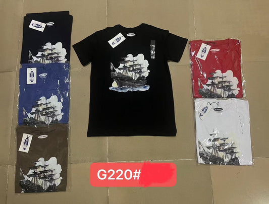 Men’s Nautical Ship Graphic Print T-Shirt – Casual Streetwear