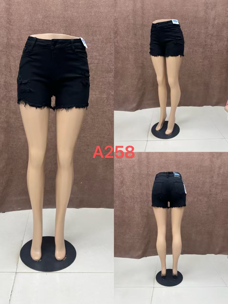 Women’s Black Distressed Denim Shorts