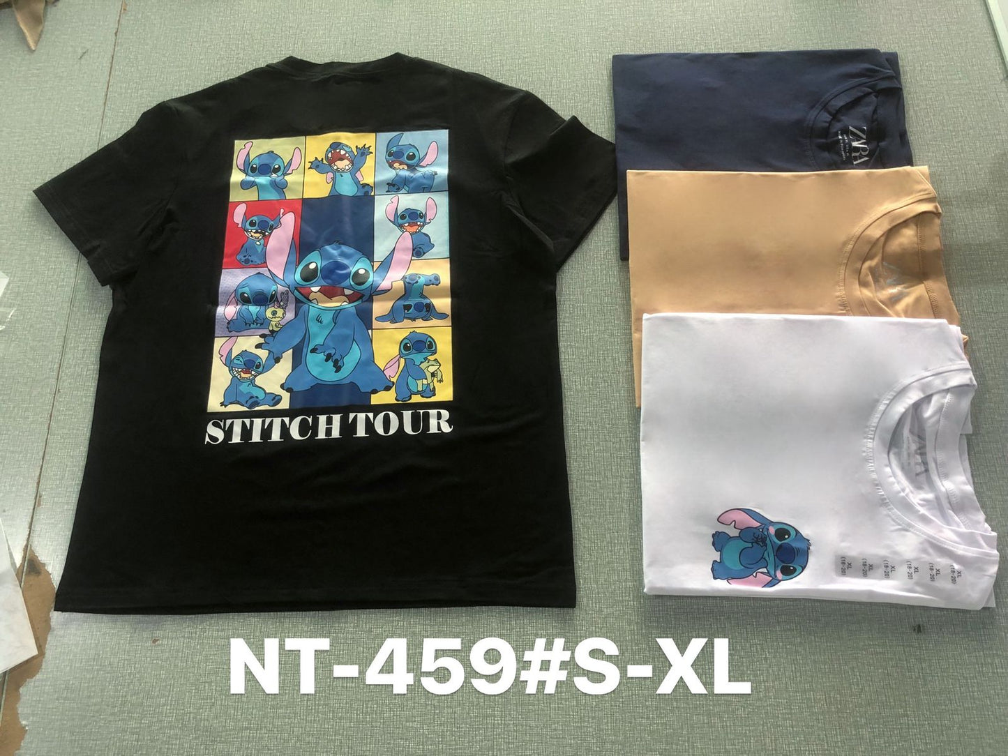 NT-459# Stitch Tour Graphic Printed T-Shirt for Men & Women