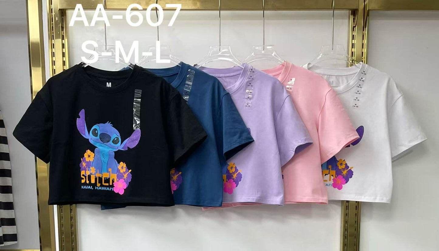 Stitch Cartoon Crop T-Shirt AA-607